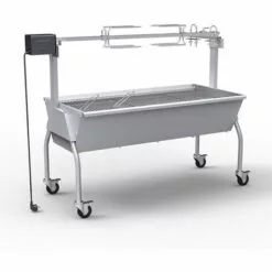 MR TUZZA Barbecue Au Charbon De Bois Avec Roues Et Tournebroche électrique Gravy