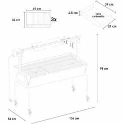 MR TUZZA Barbecue Au Charbon De Bois Avec Roues Et Tournebroche électrique Gravy -France Barbecue Soldes Boutique 42213105 5