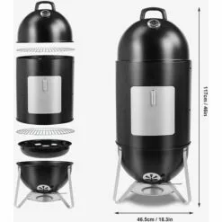 PEDY Barbecue Fumoir 3-en-1 Avec Bol D'eau, 2 Grilles De Gril Et Thermomètre,46,5 X 46,5 X 117 Cm 9 PEDY Barbecue Fumoir 3-en-1 Avec Bol D'eau, 2 Grilles De Gril Et Thermomètre,46,5 X 46,5 X 117 Cm -France Barbecue Soldes Boutique 42612689 3