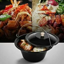 BAMNY Barbecue Suspendu Sur Trépied, Pot De Goulash (6 L) Avec Trépied (151 Cm) Et Cha?ne Suspendue (250 Cm), Set Marmite à Goulasch Réglable En Hauteur, émaillé, Résistant Aux Rayures 10 BAMNY Barbecue Suspendu Sur Trépied, Pot De Goulash (6 L) Avec Trépied (151 Cm) Et Cha?ne Suspendue (250 Cm), Set Marmite à Goulasch Réglable En Hauteur, émaillé, Résistant Aux Rayures -France Barbecue Soldes Boutique 42678080 4