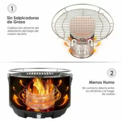 Gizcam Barbecue Charbon Avec Interface Mirco Et Ventilateur Intégré, Portable，35x35x25cm -France Barbecue Soldes Boutique 42694320 4