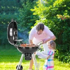 Gizcam Barbecue Charbon De Bois Avec Couvercle Réversible Et Thermomètre 58 X 58 X 87 Cm -France Barbecue Soldes Boutique 42694322 5