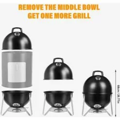 BAMNY Barbecue Fumoir Smoker, Multifonctions BBQ Grill à Charbon, 3 En 1 Barbecue Charbon De Bois Avec Bol D'eau, 2 Grilles De Fumage Et Thermomètre, évacuation D'air Réglable, 46,5 * 46,5 * 117 Cm 10 BAMNY Barbecue Fumoir Smoker, Multifonctions BBQ Grill à Charbon, 3 En 1 Barbecue Charbon De Bois Avec Bol D'eau, 2 Grilles De Fumage Et Thermomètre, évacuation D'air Réglable, 46,5 * 46,5 * 117 Cm -France Barbecue Soldes Boutique 42732213 4