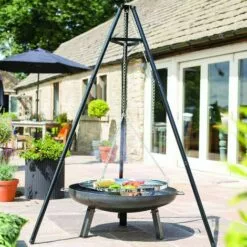 BBGRILL Gril à Trépied Noir 172 Cm BBQ TRIPOD - Noir
