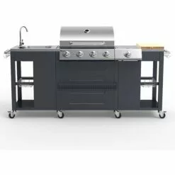 MR TUZZA Barbecue à Gaz En Inox 4 + 1 Brûleurs Avec évier Et étagères Tartara Fr -France Barbecue Soldes Boutique 43381233 4