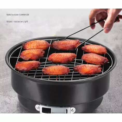 HANBING Barbecue Rond Portatif Extérieur Barbecue En Acier Inoxydable Gril Se Pliant De Barbecue 7 HANBING Barbecue Rond Portatif Extérieur Barbecue En Acier Inoxydable Gril Se Pliant De Barbecue – Image 5