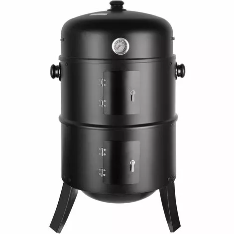 BAMNY Barbecue Fumoir Smoker, 3 En 1 Multifonctions BBQ Grill à Charbon, Thermomètre Inclus, Avec Accroches, 3 Grilles Grande Capacité, Pour Cuisson En Plein Air, Fête, 80X44,5cm, 16 Pouces 3 BAMNY Barbecue Fumoir Smoker, 3 En 1 Multifonctions BBQ Grill à Charbon, Thermomètre Inclus, Avec Accroches, 3 Grilles Grande Capacité, Pour Cuisson En Plein Air, Fête, 80X44,5cm, 16 Pouces