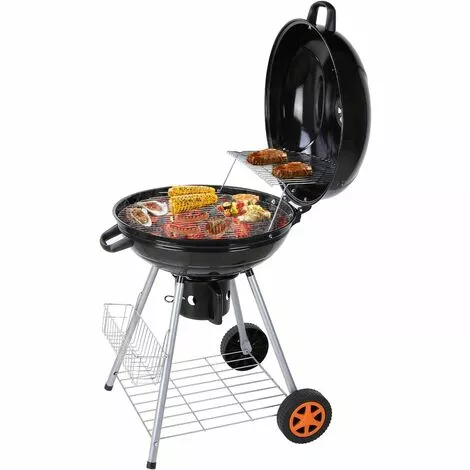 BAMNY Barbecue à Charbon De Bois 22’’ ? 57 Cm BBQ Grill Ronde En émail Noir FUMOIR Smoker Mobile à Roulettes Système D'aération Avec Couvercle Réversible Et Thermomètre Intégré Pour Camping Au Jardin 3 BAMNY Barbecue à Charbon De Bois 22’’ ? 57 Cm BBQ Grill Ronde En émail Noir FUMOIR Smoker Mobile à Roulettes Système D'aération Avec Couvercle Réversible Et Thermomètre Intégré Pour Camping Au Jardin