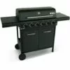 ALICE'S GARDEN Barbecue BONACIEUX Noir Et Inox Au Gaz 6 Brûleurs Avec Rangement 2 Tablettes Rabattables 2 Roues PVC - Noir -France Barbecue Soldes Boutique 44638752 1