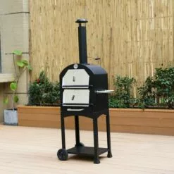 ALICE'S GARDEN Four à Pizza D'extérieur. Barbecue Au Charbon De Bois Multifonctions - Calzone - Pierre De Cuisson Roulette Pelle Et Housse - Noir -France Barbecue Soldes Boutique 44638765 3