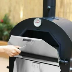 ALICE'S GARDEN Four à Pizza D'extérieur. Barbecue Au Charbon De Bois Multifonctions - Calzone - Pierre De Cuisson Roulette Pelle Et Housse - Noir -France Barbecue Soldes Boutique 44638765 4