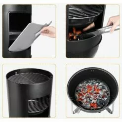 Femor Barbecue Fumoir Smoker, Multifonctions BBQ Grill à Charbon, 3 En 1 Barbecue Charbon De Bois Avec Bol D'eau, 2 Grilles De Fumage Et Thermomètre, évacuation D'air Réglable, 46,5 * 46,5 * 117 Cm 10 Femor Barbecue Fumoir Smoker, Multifonctions BBQ Grill à Charbon, 3 En 1 Barbecue Charbon De Bois Avec Bol D'eau, 2 Grilles De Fumage Et Thermomètre, évacuation D'air Réglable, 46,5 * 46,5 * 117 Cm -France Barbecue Soldes Boutique 44908742 4