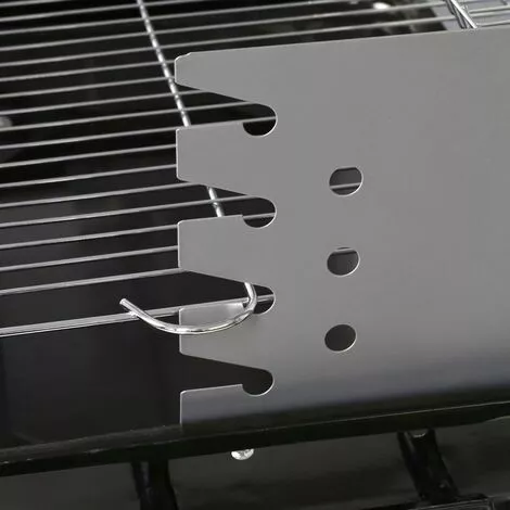 LOLA HOME Pack Barbecue Au Charbon Et 3 Accessoires Milena Avec Grille Et Roues En Acier Noir 6 LOLA HOME Pack Barbecue Au Charbon Et 3 Accessoires Milena Avec Grille Et Roues En Acier Noir – Image 4