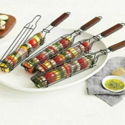 Barbecue Grill Net Outils De Grill Panier Grill Pinces à Barbecue (couleur Bois),HANBING 9 Barbecue Grill Net Outils De Grill Panier Grill Pinces à Barbecue (couleur Bois),HANBING -France Barbecue Soldes Boutique 45481644 3