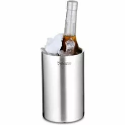 Velaze, Seau à Glace Isotherme, Rafraîchisseur Bouteille Double Paroi En Acier Inoxydable, Seau à Glaçons 1.5 L, Refroideur Pour Champagne, Vin, Boisson