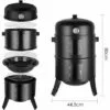 AICOK Barbecue 3 En 1, Grill, Fumoir, Smoker Avec Thermomètre Et Crochets Pour Fumer - Charbon De Bois Noir -France Barbecue Soldes Boutique 46223202 1