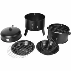 AICOK Barbecue 3 En 1, Grill, Fumoir, Smoker Avec Thermomètre Et Crochets Pour Fumer - Charbon De Bois Noir -France Barbecue Soldes Boutique 46223202 4