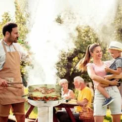 BAMNY Barbecue Sur Pied En Acier Inoxydable, Gril à Colonne, ? 39 Cm Gril à Charbon, Grille De Gril Réglable En Hauteur, Cendrier Et Régulateur De Ventilation, Avec Poignée, 52 * 43 * 84,5 Cm -France Barbecue Soldes Boutique 46605818 5