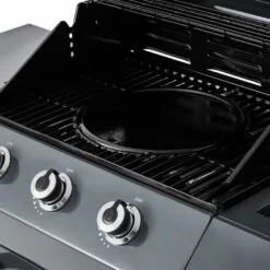 Brasero - Barbecue Emma Gun Metal 3 Feux + 1 Side - FlexiGrill - Jusqu'à 10 Convives - Surface De Cuisson 57 X 41,5 Cm - 2 Tablettes Dont 1 Brûleur Latéral - Housse De Protection - Gris Métallisé -France Barbecue Soldes Boutique 47489801 4