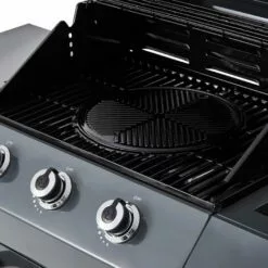 Brasero - Barbecue Emma Gun Metal 3 Feux + 1 Side - FlexiGrill - Jusqu'à 10 Convives - Surface De Cuisson 57 X 41,5 Cm - 2 Tablettes Dont 1 Brûleur Latéral - Housse De Protection - Gris Métallisé -France Barbecue Soldes Boutique 47489801 5