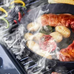 Brasero - Barbecue Emma Gun Metal 4 Feux + 1 Side - FlexiGrill - Jusqu'à 12 Convives - Surface De Cuisson 64 X 41,5 Cm - 2 Tablettes Dont 1 Brûleur Latéral - Housse De Protection - 15,1 KW - Gris Métallisé -France Barbecue Soldes Boutique 47489804 5