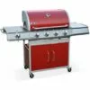 ALICE'S GARDEN Barbecue Gaz Inox 17kW - Richelieu Rouge - Barbecue 5 Brûleurs Dont 1 Feu Latéral. Côté Grill Et Côté Plancha - Rouge -France Barbecue Soldes Boutique 47582477 1