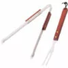 LOLA HOME Set De 2 Accessoires De Barbecue En Inox Et Bois Marron -France Barbecue Soldes Boutique 47676136 1