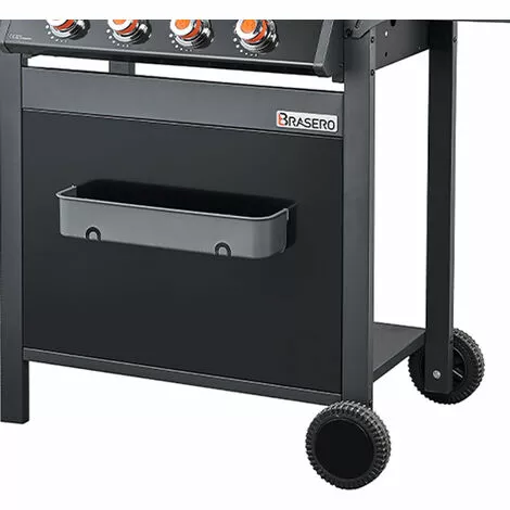 Brasero - Barbecue SPRING II 4 Feux - Surface De Cuisson Mixte - 1/2 Plaque Fonte - 1/2 Grille Fonte - 4 Brûleurs à Gaz - Puissance De 12,6 KW - Jusqu'à 12 Convives - Noir 5 Brasero - Barbecue SPRING II 4 Feux - Surface De Cuisson Mixte - 1/2 Plaque Fonte - 1/2 Grille Fonte - 4 Brûleurs à Gaz - Puissance De 12,6 KW - Jusqu'à 12 Convives - Noir – Image 3
