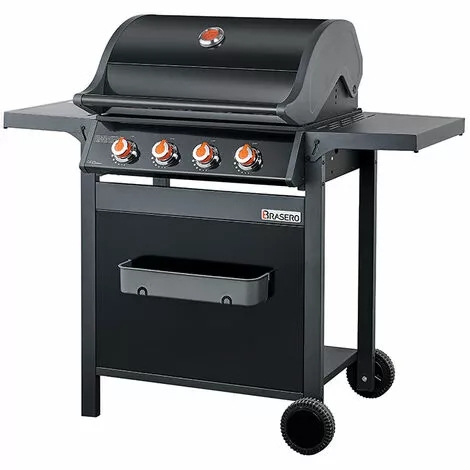 Brasero - Barbecue SPRING II 4 Feux - Surface De Cuisson Mixte - 1/2 Plaque Fonte - 1/2 Grille Fonte - 4 Brûleurs à Gaz - Puissance De 12,6 KW - Jusqu'à 12 Convives - Noir 6 Brasero - Barbecue SPRING II 4 Feux - Surface De Cuisson Mixte - 1/2 Plaque Fonte - 1/2 Grille Fonte - 4 Brûleurs à Gaz - Puissance De 12,6 KW - Jusqu'à 12 Convives - Noir – Image 4