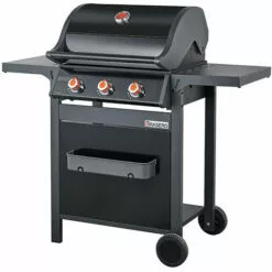 Brasero - Barbecue SPRING II 3 Feux - Surface De Cuisson Mixte En Fonte émaillée - 1/2 Plaque De Cuisson - 1/2 Grille De Cuisson - 3 Brûleurs à Gaz - Puissance De 9,45 KW - Jusqu'à 10 Convives - Noir -France Barbecue Soldes Boutique 47981432 5