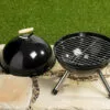 Aqrau Barbecue à Charbon De Bois Noir Pour Pique-Nique Barbecue à Billes Pour Charbon De Bois De Diamètre Avec Bac à Cendres Amovible Pour Barbecue Rond à Grille Avec Surface De Gril - 45 * 30 CM - Type De Foot