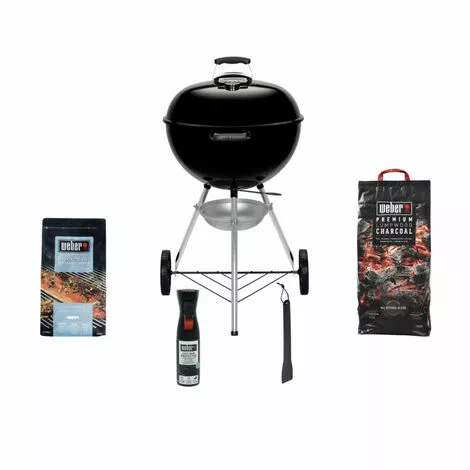 Pack WEBER Barbecue à Charbon Original Kettle E-5710 57cm - Sac De Charbon - Copeaux Fruits De Mer - Nettoyant - Grattoir à Cuve 3 Pack WEBER Barbecue à Charbon Original Kettle E-5710 57cm - Sac De Charbon - Copeaux Fruits De Mer - Nettoyant - Grattoir à Cuve