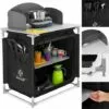 KESSER® Armoire De Camping, Cuisine De Camping Avec Structure En Aluminium, Sac De Transport Fourni, Armoire De Cuisine Pour Camping , Meuble De Camping , Plein Air , Noir/gris