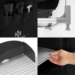 KESSER® Armoire De Camping, Cuisine De Camping Avec Structure En Aluminium, Sac De Transport Fourni, Armoire De Cuisine Pour Camping , Meuble De Camping , Plein Air , Noir/gris -France Barbecue Soldes Boutique 50752984 5