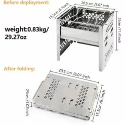 SUPERMARKET Réchaud à Bois De Camping En Acier Inoxydable Pliable Et Portable Réchaud Poêle à Bois Compact Pliant Pour Le Camping En Plein Air La Cuisson De Pique-Nique Pique-Nique, Barbecue，Superma -France Barbecue Soldes Boutique 51169703 3