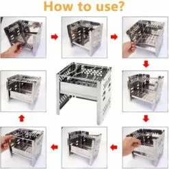 SUPERMARKET Réchaud à Bois De Camping En Acier Inoxydable Pliable Et Portable Réchaud Poêle à Bois Compact Pliant Pour Le Camping En Plein Air La Cuisson De Pique-Nique Pique-Nique, Barbecue，Superma -France Barbecue Soldes Boutique 51169703 5