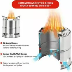 CADEAU Réchaud De Camping Poêle à Alcool Au Feu De Bois Pliable Petit Poêle Portable En Acier Inoxydable Pour Randonnée En Plein Air Randonnée Voyager Pique-Nique Barbecue -France Barbecue Soldes Boutique 51191179 3