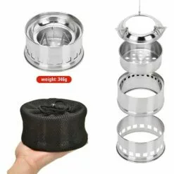 CADEAU Réchaud De Camping Poêle à Alcool Au Feu De Bois Pliable Petit Poêle Portable En Acier Inoxydable Pour Randonnée En Plein Air Randonnée Voyager Pique-Nique Barbecue -France Barbecue Soldes Boutique 51191179 4