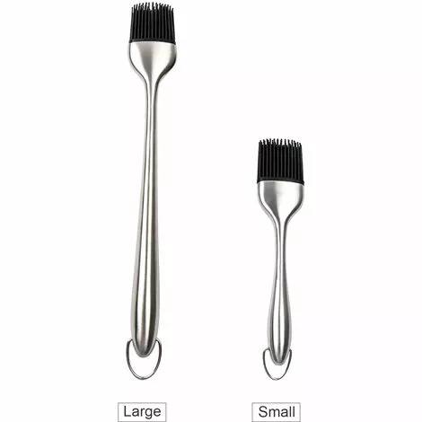 LIFCAUSAL Sauce Badigeonner Brosse Barbecue Barbecue Grill Patisserie Brosse Résistant à La Chaleur Cuisson Cuisson Brosse En Silicone Poignées En Acier Inoxydable Petit 4 LIFCAUSAL Sauce Badigeonner Brosse Barbecue Barbecue Grill Patisserie Brosse Résistant à La Chaleur Cuisson Cuisson Brosse En Silicone Poignées En Acier Inoxydable Petit – Image 2