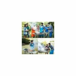 ZHUOXUAN Barbecue à Charbon Pliant Portable, BBQ De Table Avec Double Ailes Pliantes, Pour Barbecue De Jardin, Camping Et Pique Nique, Avec Poêle à Frire Antiadhésive Et Évents Réglables, 70*33.5*73cm -France Barbecue Soldes Boutique 51459594 4