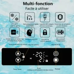 PULUOMIS Glacière Électrique 35L Portable Pour Voiture Avec Étagère Démontable Noir&Blanc - Noir&Blanc -France Barbecue Soldes Boutique 51557181 3