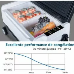 PULUOMIS Glacière Électrique 35L Portable Pour Voiture Avec Étagère Démontable Noir&Blanc - Noir&Blanc -France Barbecue Soldes Boutique 51557181 4