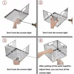 TINOR Panier à Charbon En Acier Inoxydable, Grand Panier à Charbon De Bois, Panier à Combustible, Panier à Charbon De Bois, Accessoires Pour Camping En Plein Air -France Barbecue Soldes Boutique 51608051 3
