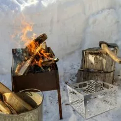 TINOR Panier à Charbon En Acier Inoxydable, Grand Panier à Charbon De Bois, Panier à Combustible, Panier à Charbon De Bois, Accessoires Pour Camping En Plein Air -France Barbecue Soldes Boutique 51608051 4