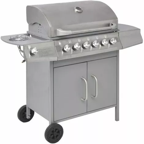 YOUTHUP Barbecue à Gaz 6 + 1 Zone De Cuisson Argenté - Argent 5 YOUTHUP Barbecue à Gaz 6 + 1 Zone De Cuisson Argenté - Argent – Image 3