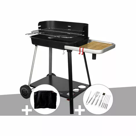 Barbecue à Charbon Somagic Vulcano 2300 + Housse + Malette 8 Ustensiles - Noir 3 Barbecue à Charbon Somagic Vulcano 2300 + Housse + Malette 8 Ustensiles - Noir