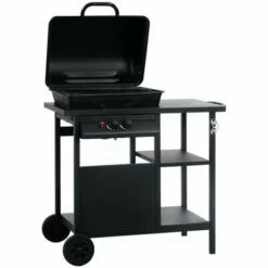 Topdeal Barbecue à Gaz Avec Table Latérale à 3 Niveaux Noir -France Barbecue Soldes Boutique 52092362 3
