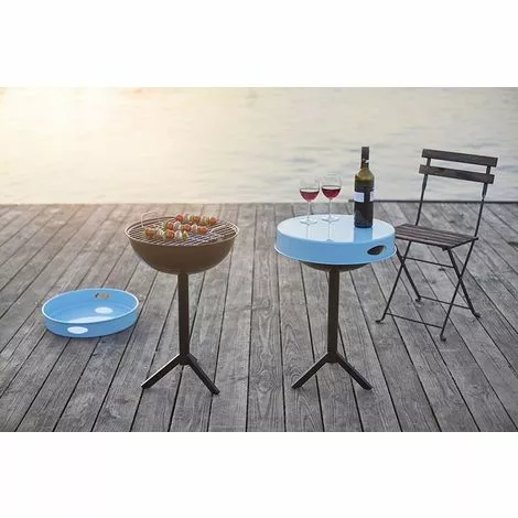 ESSCHERTDESIGN Table Barbecue Avec Plateau Amovible Plateau Bleu - Plateau Bleu 6 ESSCHERTDESIGN Table Barbecue Avec Plateau Amovible Plateau Bleu - Plateau Bleu – Image 4