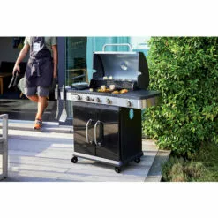Barbecue Gaz 2 En 1 Fidgi - Grill Et Plancha - 4 Brûleurs - Thermomètre Capot - Puissance 14,5 Kw - Noir/Inox - Cook'In Garden -France Barbecue Soldes Boutique 52762275 4