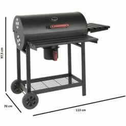 CAESAROO Barbecue à Charbon De Bois Gregory En Acier Peint Noir | Noir -France Barbecue Soldes Boutique 53599124 5